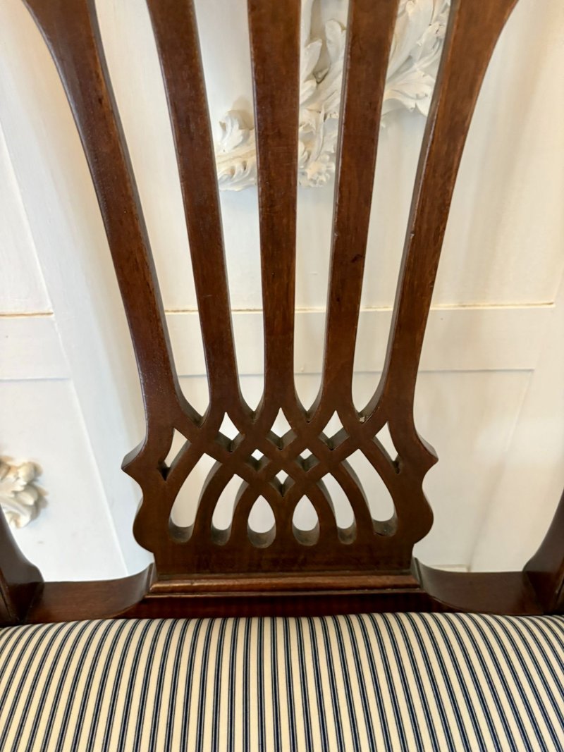 Outstanding Quality Set of 8 Antique Victorian Carved Mahogany Dining Chairs - Image 21